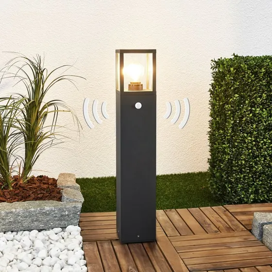 Lucande Klemens Tuinpadverlichting - 65 cm - Antraciet - Sensor