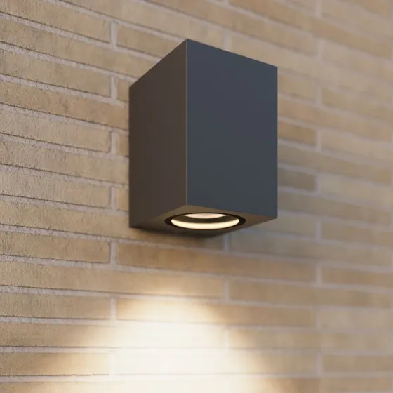 Lucande Xava Buitenwandlamp IP65 - Grafiet - Modern - Aluminium