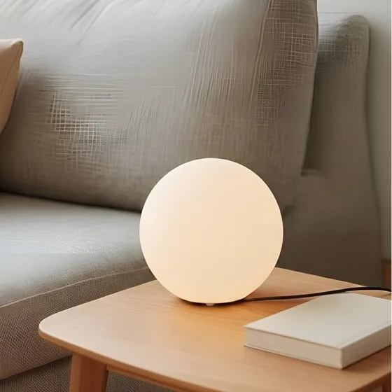 Lindby Tafellamp Marike - Wit Opalen Glas - Bol - Ø 25 cm