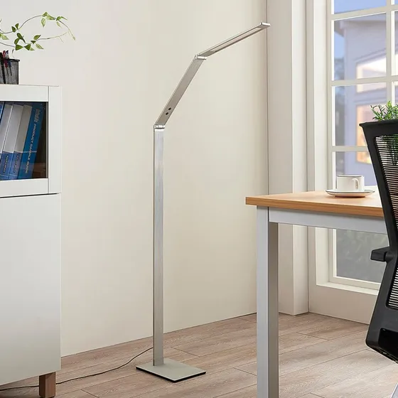 Lucande Nicano LED Vloerlamp - Grijs Metaal - Dimbaar & CCT