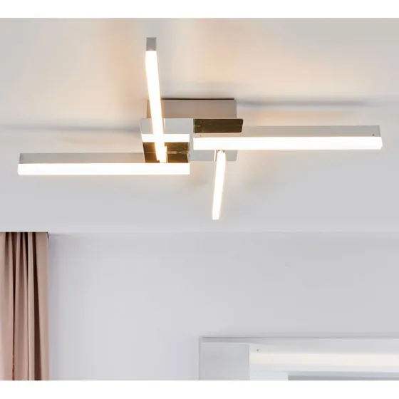 Lindby Patrik LED Plafondlamp - Chroom - 59 cm - IP44