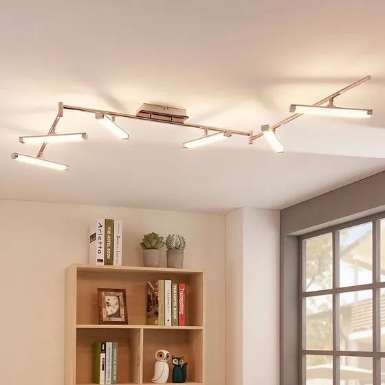 Lindby Pilou LED-plafondlamp - Chroom - Dimbaar