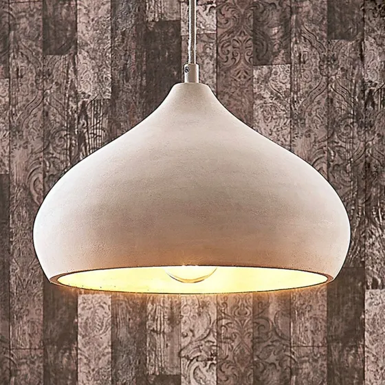 Lindby Morton Hanglamp - Beton - Grijs - Ø 29 cm