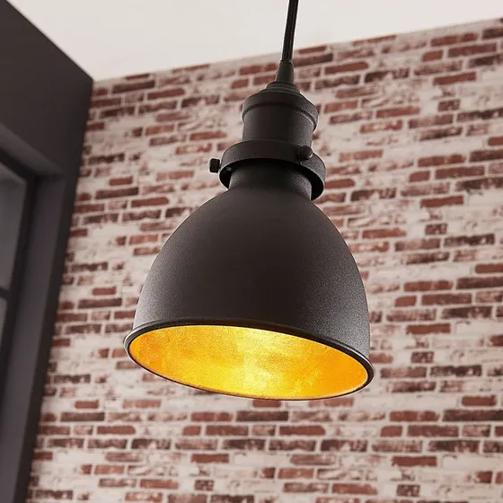 Lindby Jasminka Hanglamp - Zwart/Goud - Modern Metaal