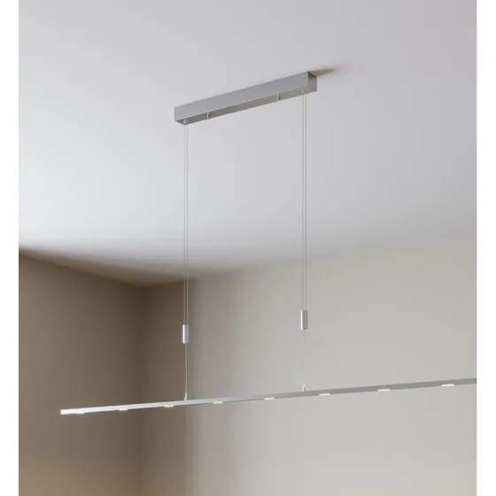 Lucande Arnik LED Hanglamp - 180 cm - Nikkel - Dimbaar