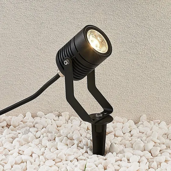 Lindby Maris LED Buitenspot met Grondspies - Zwart - IP65