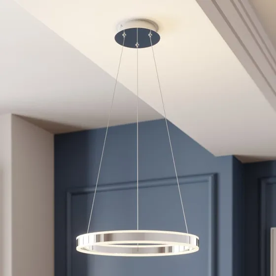 Lucande Lyani LED Hanglamp - Chroom - Ø 50 cm - Dimbaar