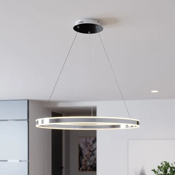 Lucande Lyani LED hanglamp, 80 cm, Chroom