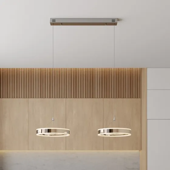 Lucande Lyani LED Hanglamp - Chroom - 85 cm - Dimbaar