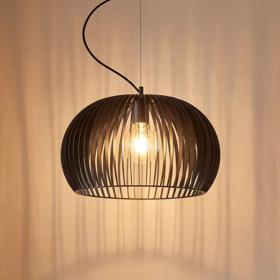 Lindby Hanglamp Jusra - Zwart Metaal - Modern & Industrieel