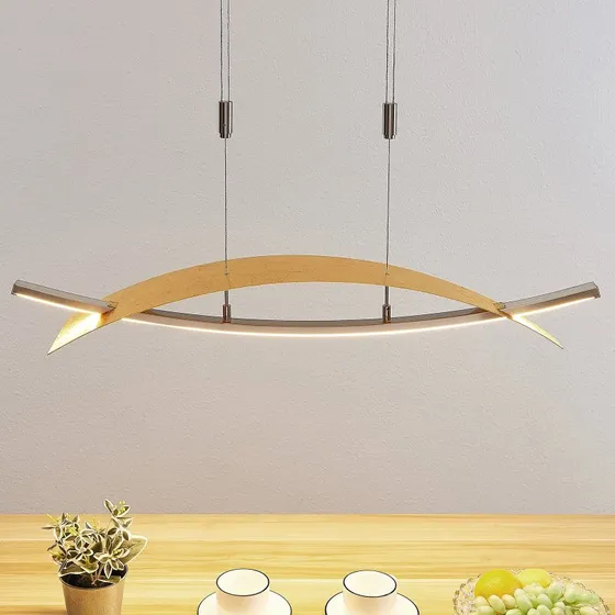 Lucande Marija LED Hanglamp - Goud/Zilver - 91 cm - Dimbaar