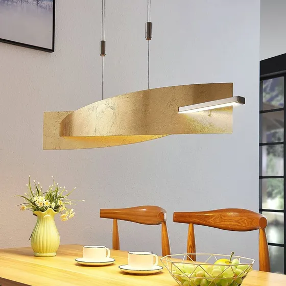 Lucande Marija LED Hanglamp - Goud/Zilver - 101 cm - Dimbare Lichtbron