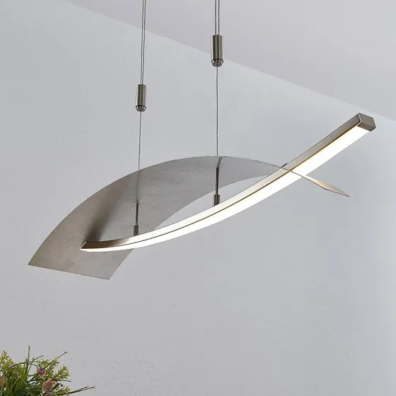 Lucande Marija LED Hanglamp - Zilver - 91 cm - Dimmbaar