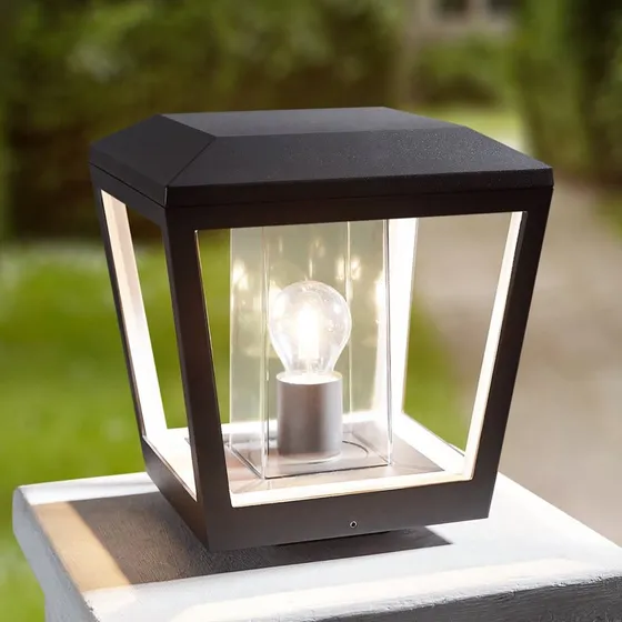 Lucande Dunia Sokkellamp Antraciet - Modern Aluminium - 24 cm