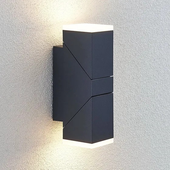 Lindby Sally LED Buitenwandlamp - Antraciet - 22cm