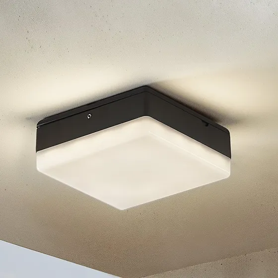 Lucande LED Buitenlamp Thilo Antraciet met Sensor - 16cm