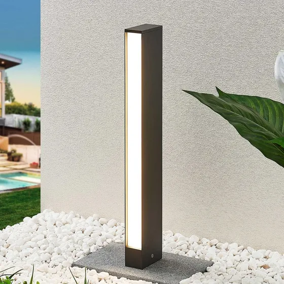 Lucande Lirka LED tuinpadverlichting - Donkergrijs - 60 cm