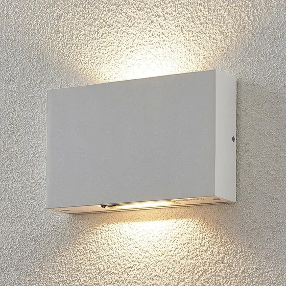 Lucande Katla LED Buitenwandlamp - Wit - Up/Down - Aluminium