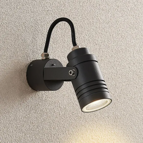 Lucande wandspot Galina grijs aluminium 11,2 cm dimbaar