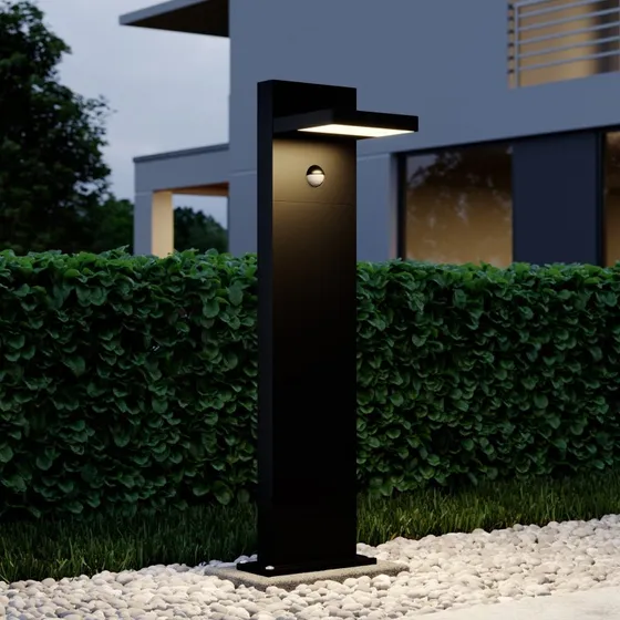 Lucande Silvan LED tuinpadverlichting met sensor, 65 cm, antraciet