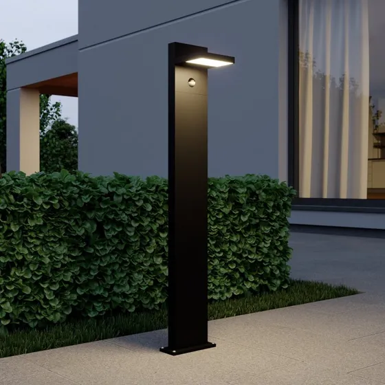 Lucande Silvan LED tuinpadverlichting met sensor, 100 cm, antraciet