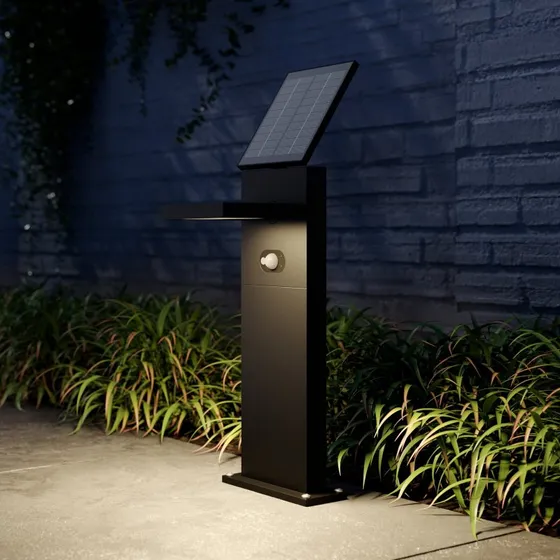 Lucande Silvan LED-zonnegolflamp - 60 cm - Antraciet - Met Sensor