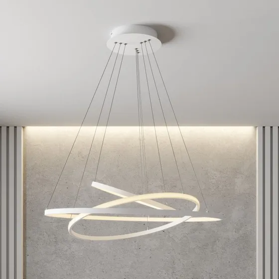 Lucande Ezana LED hanglamp - Wit - Ø 80 cm - Dimbaar