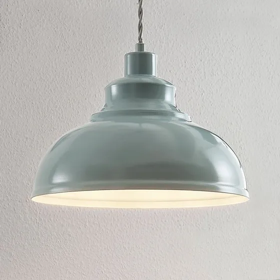 Lindby Vintage Hanglamp Albertine - Lichtblauw - Metaal
