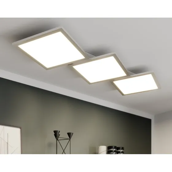 Lucande LED plafondlamp Ilira - Zilver/Wit - Dimbaar & CCT