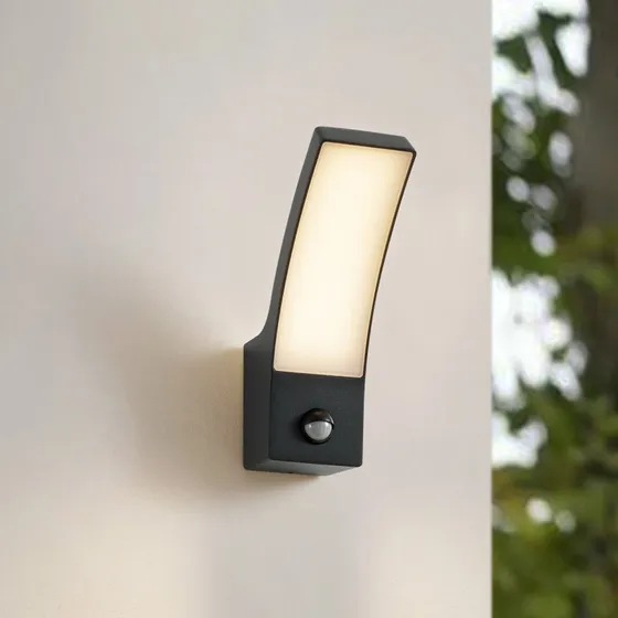 Ilvita Lindby LED Buitenwandlamp met Bewegingssensor, Antraciet