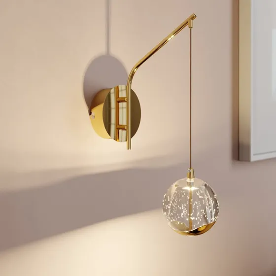 Lucande LED wandlamp Hayley - Goud & Glas - 34 cm