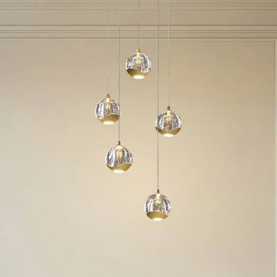 Lucande Hayley LED hanglamp - Goud/Glas - 30 cm