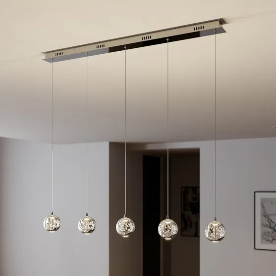 Lucande Hayley LED Hanglamp - Chroom & Glas - 96 cm