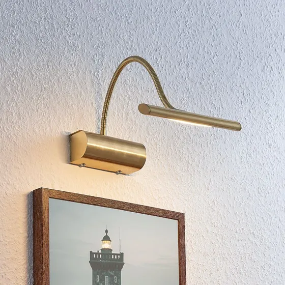 Lindby Rakel LED Wandlamp - Messing Mat - Dimbbaar