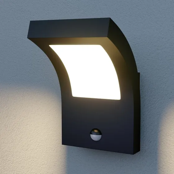 Advik LED buiten wandlamp met bewegingssensor - Antraciet - Aluminium
