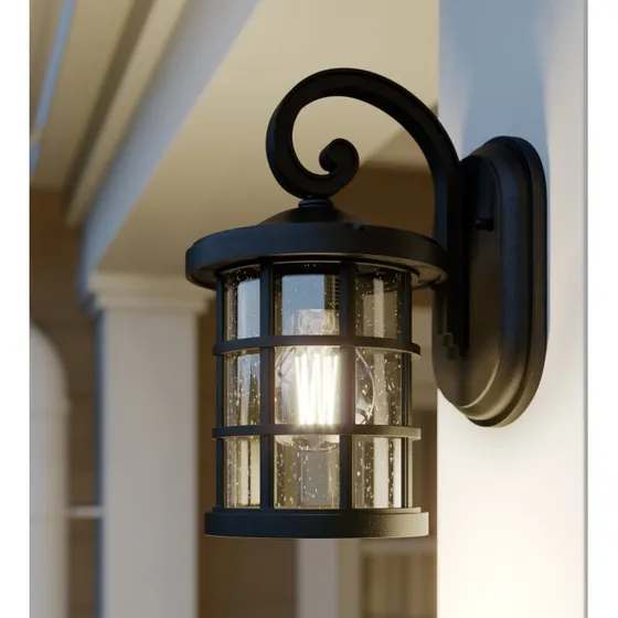 Lindby Ankea Buitenwandlamp - Zwart - Antiek - 28 cm
