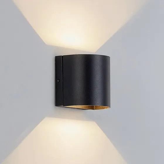 Lindby Gladis LED Buitenwandlamp - Zwart Aluminium