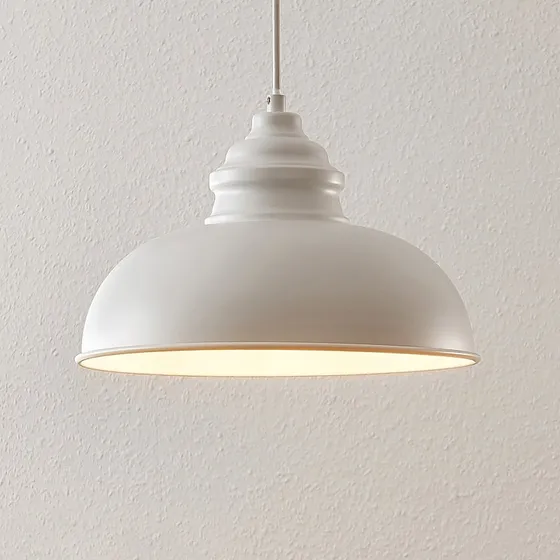 Lindby Hanglamp Cliona, Matwit, Metaal, Ø 31 cm