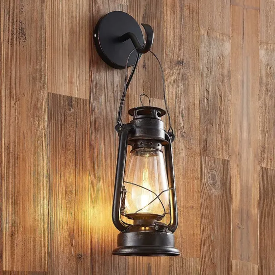 Lindby Wandlamp Raisa - Antiek Roest - Lantaarnstijl - Metaal