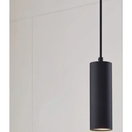 Lindby Hanglamp Joffrey, Zwart, Metaal, Ø 6 cm