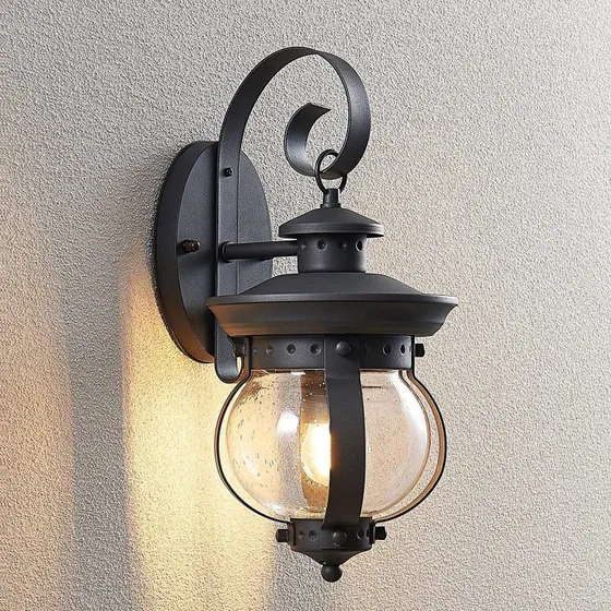 Lindby Buitenwandlamp Farley - Donkergrijs - 40 cm