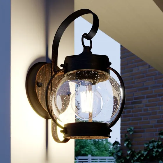 Lindby Wandlamp Gerlo Buiten - Roestbruin - Aluminium - 26 cm