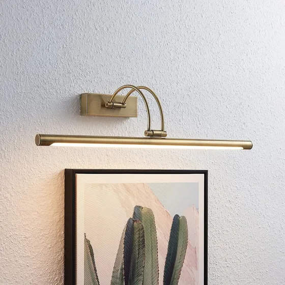 Lucande Dimitrij LED Wandlamp - Gebogen Messing - Antiek Brons