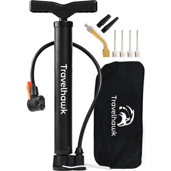 Travelhawk Mini Fietspomp - Zwart - Voor Alle Ventielen