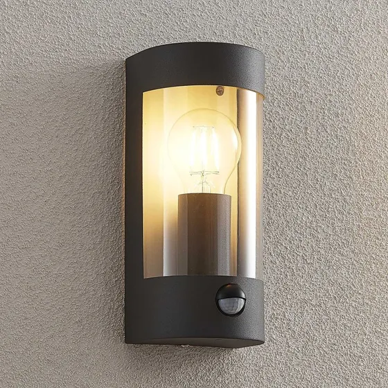 Lindby Junias Buitenwandlamp met Bewegingssensor, Antraciet
