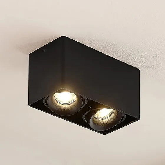 Arcchio Kubika Plafondspot - Zwart - 2-lamps - 19 cm