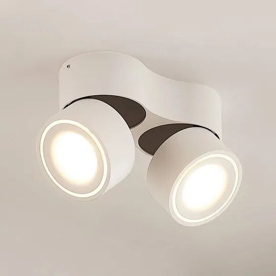Arcchio LED plafondspot Rotari, wit, 2-lamps, 2270 lm, dimbaar