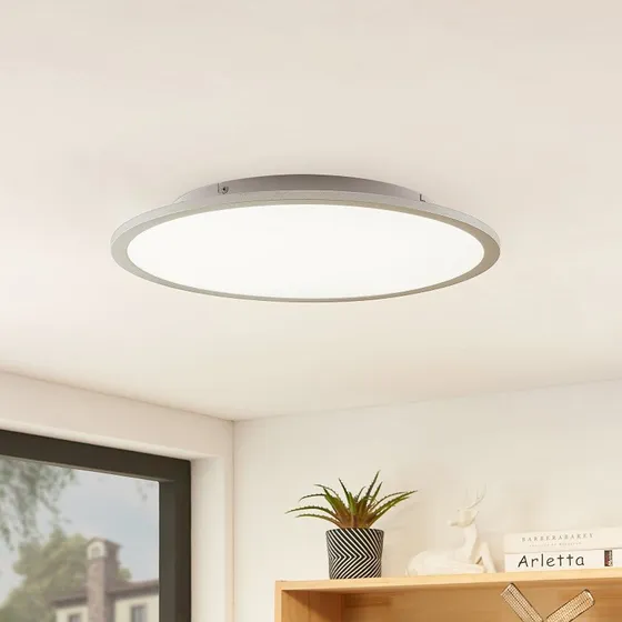 Lindby Narima LED Plafondlamp - Zilver/Wit - Ø 50 cm - 4.000K