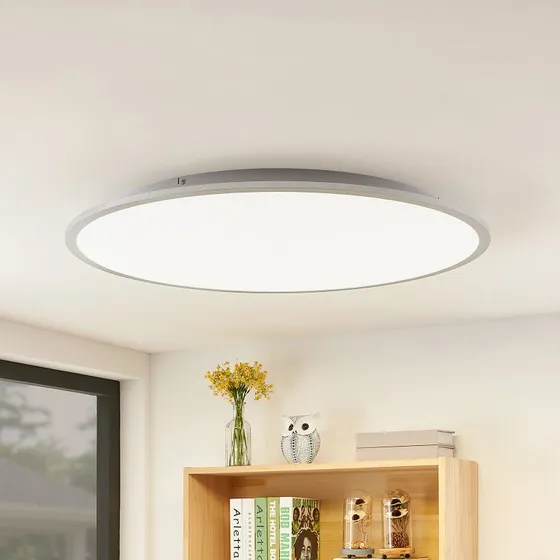 Lindby LED Plafondlamp Narima, 4000K, Ø80 cm, Zilver/Wit