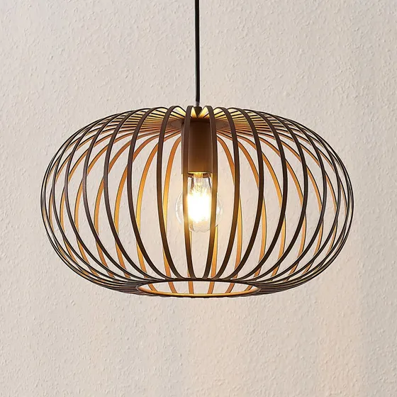 Lindby Nahele Hanglamp Bruin - Vintage Metaal - Ø 40 cm